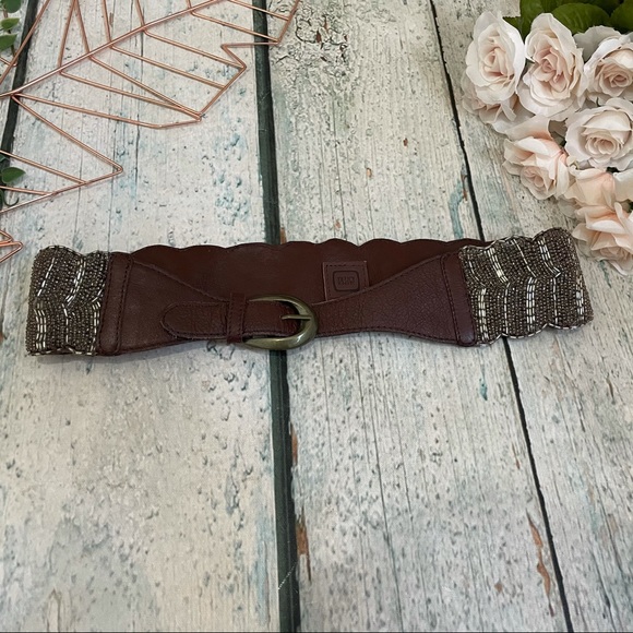 Anthro Jasper & Jeera beaded leather belt small - Picture 5 of 6